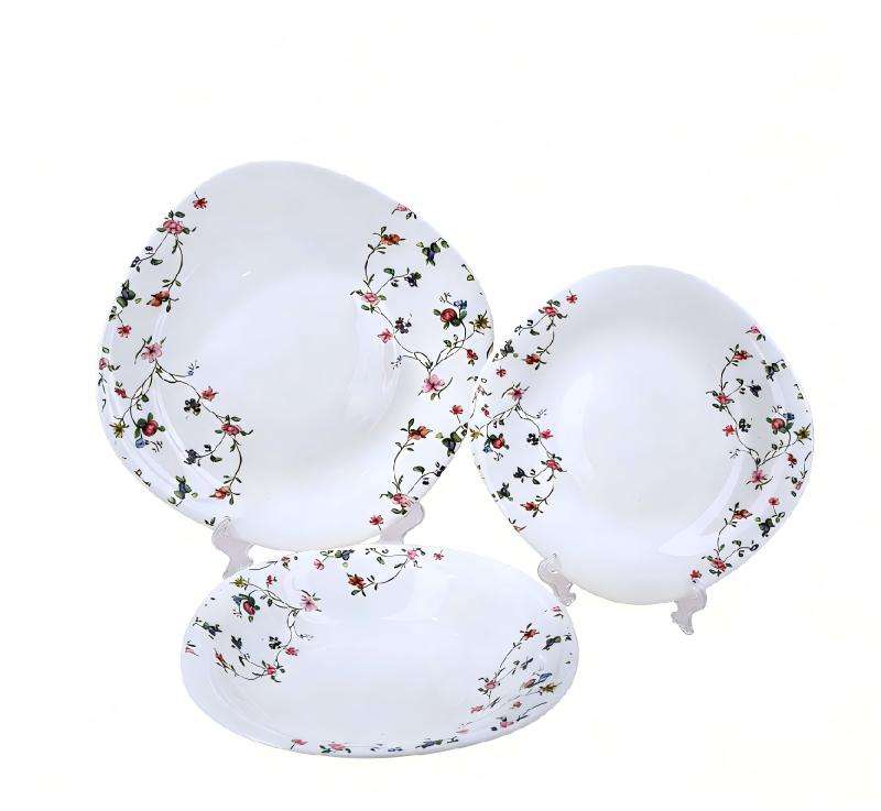 Elegant square opal glassware with decal (4)