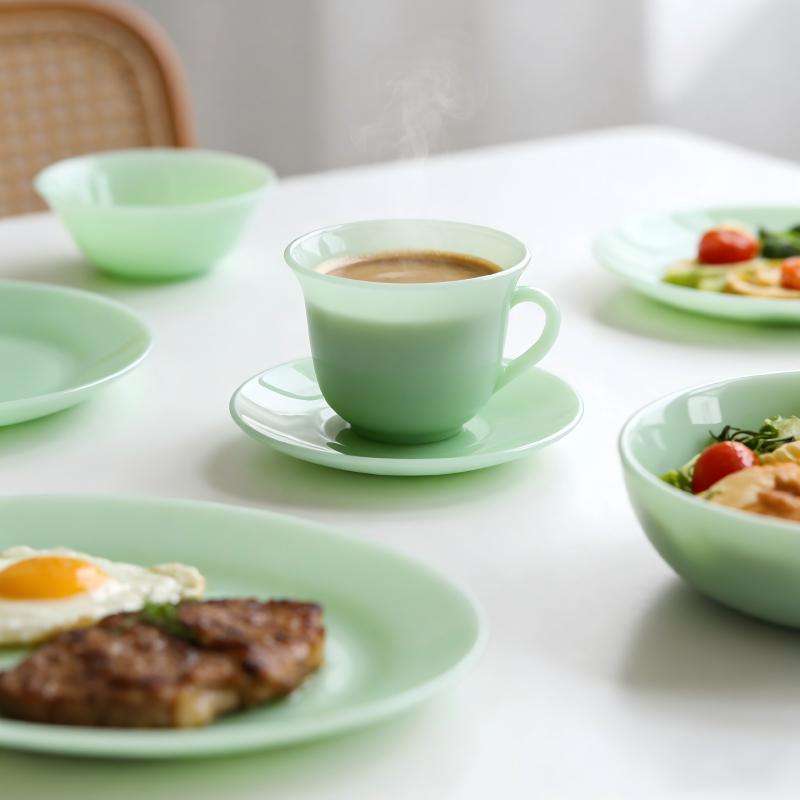 Exquisite jade opal glass tableware set- GREEN series (8)