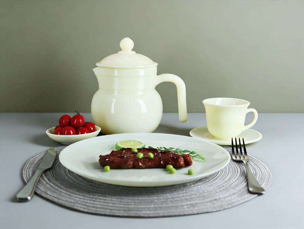 Exquisite jade opal glass tableware set- YELLOW series (6)