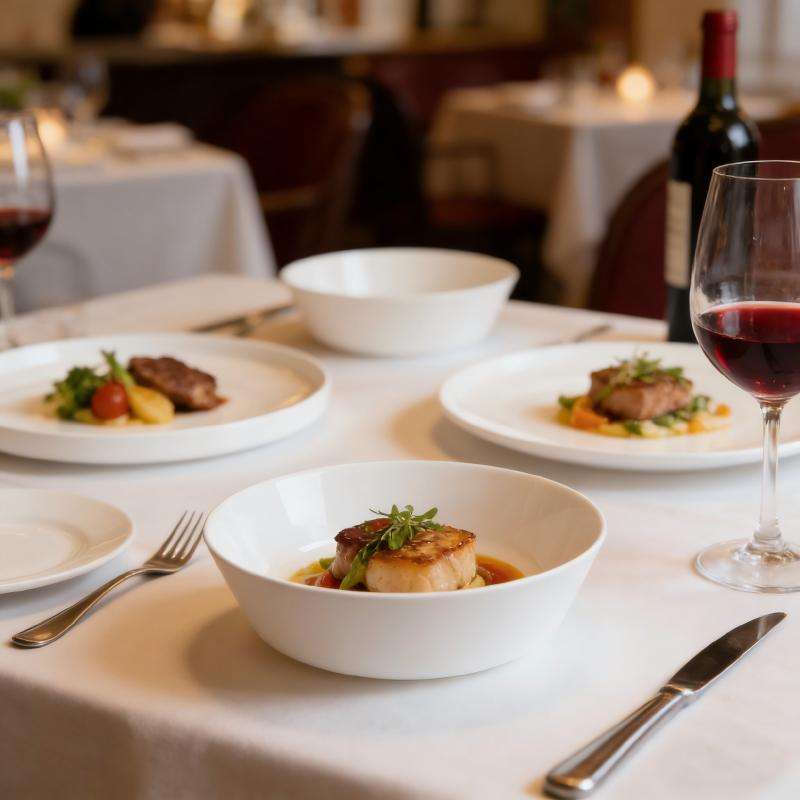 Exquisite white opal glass tableware- STRAIGHT EDGE series (5)