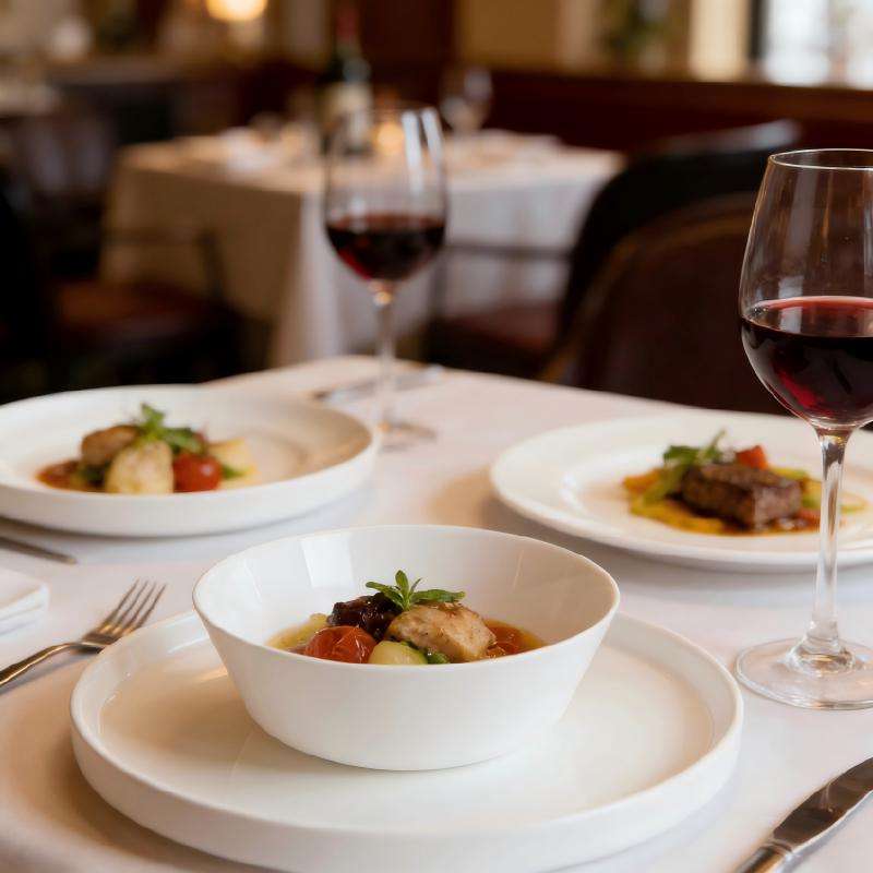 Exquisite white opal glass tableware- STRAIGHT EDGE series (7)