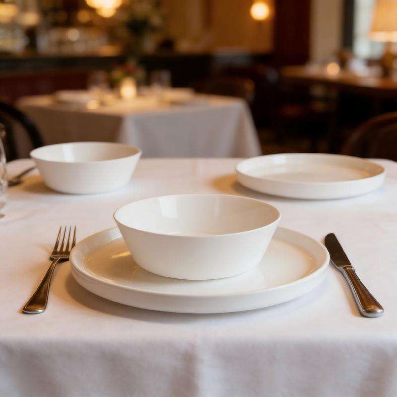 Exquisite white opal glass tableware- STRAIGHT EDGE series (9)
