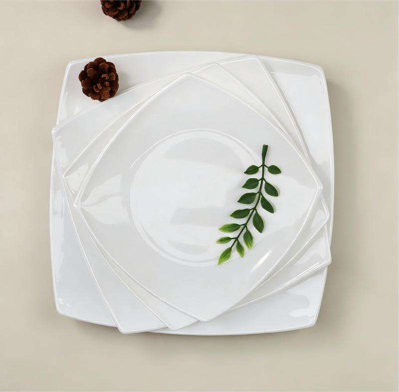 Machine press white opal glass tableware- FLOATING series (4)