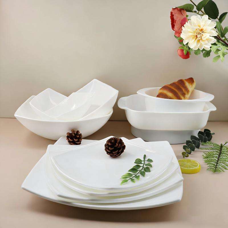 Machine press white opal glass tableware- FLOATING series (5)