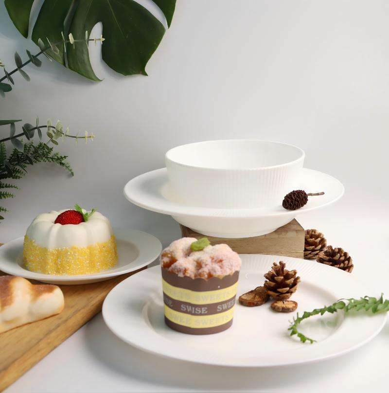 White opal glass tableware- STRIPE series (1)