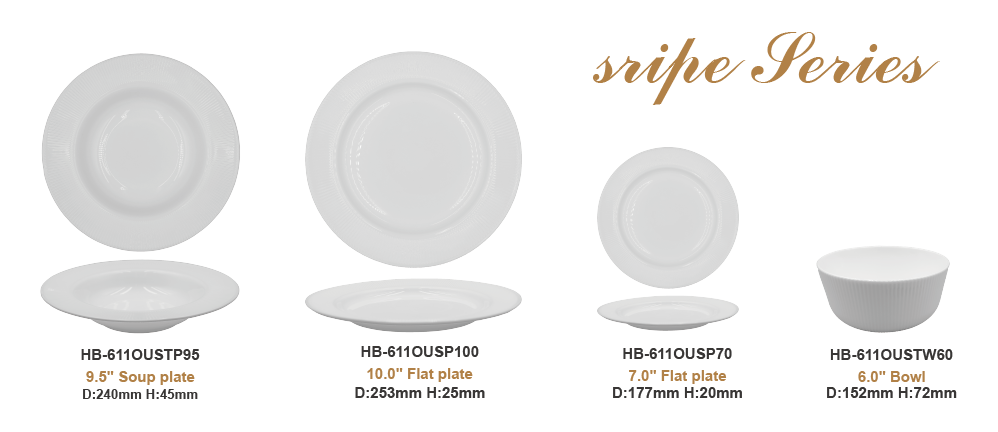 White opal glass tableware- STRIPE series (1)