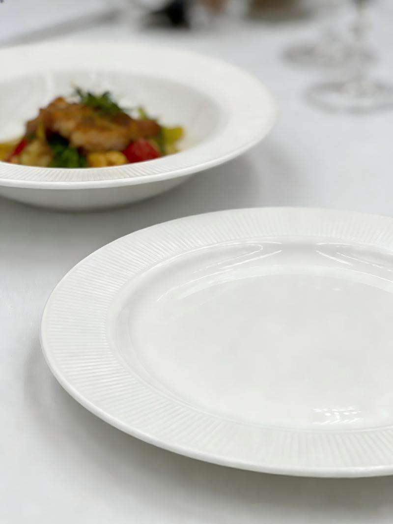 White opal glass tableware- STRIPE series (2)
