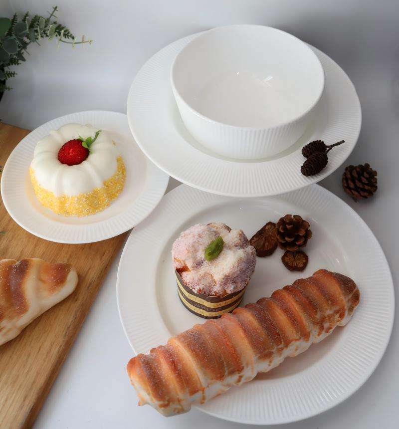 White opal glass tableware- STRIPE series (3)