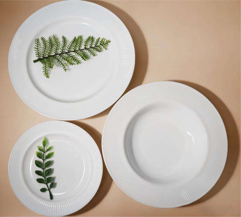White opal glass tableware- STRIPE series (6)