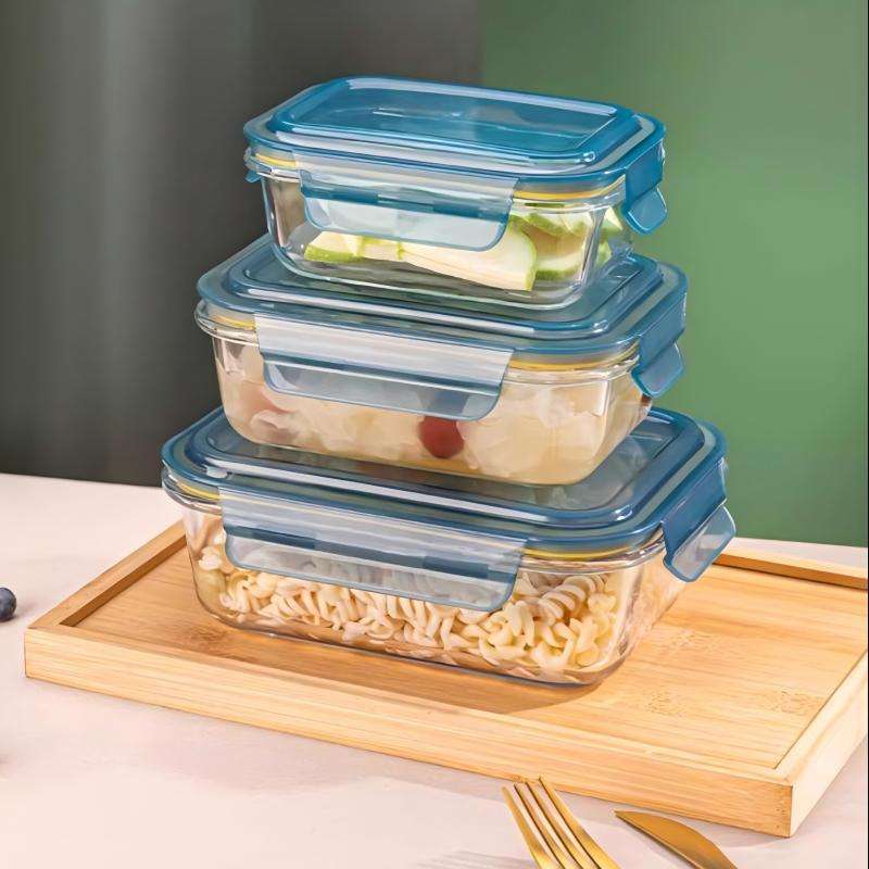 Rectangular high borosilicate glass food storage containers, 3 sizes available (1)