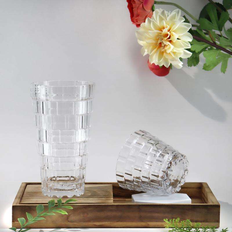 Great Wall Pattern Glass Cups, Creative Stackable Design Space-Saving, Multi-use for Water, Juice & Whisky (5)