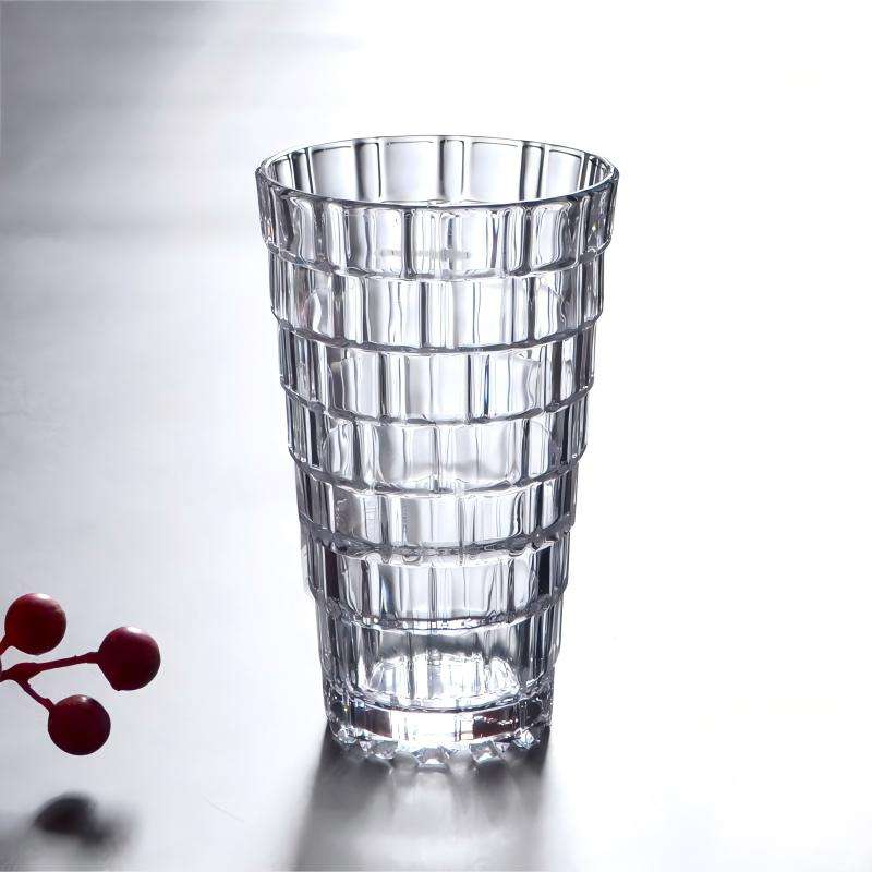 Great Wall Pattern Glass Cups, Creative Stackable Design Space-Saving, Multi-use for Water, Juice & Whisky (8)
