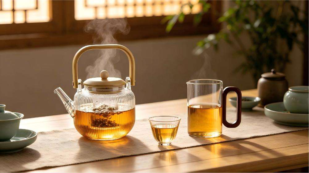 High Borosilicate Glass Teapot with Wooden Heatproof Handle, Glass&Stainless Steel Inner Infuser, Open Flame Compatible (7)