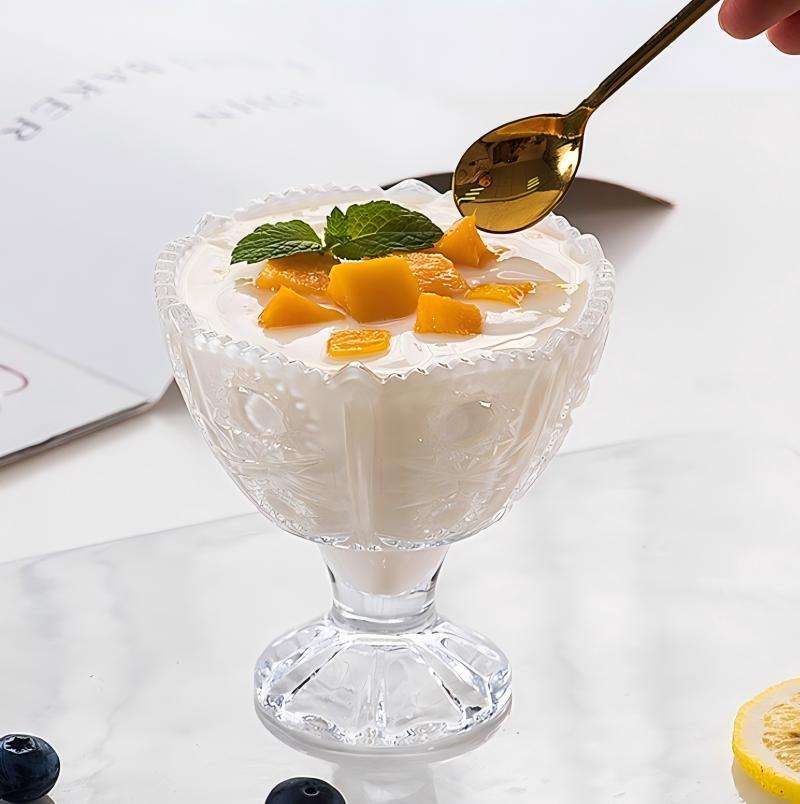 Two Elegant Machine-Made Ice Cream Cups in Sunflower and Pineapple Embossed Patterns (3)