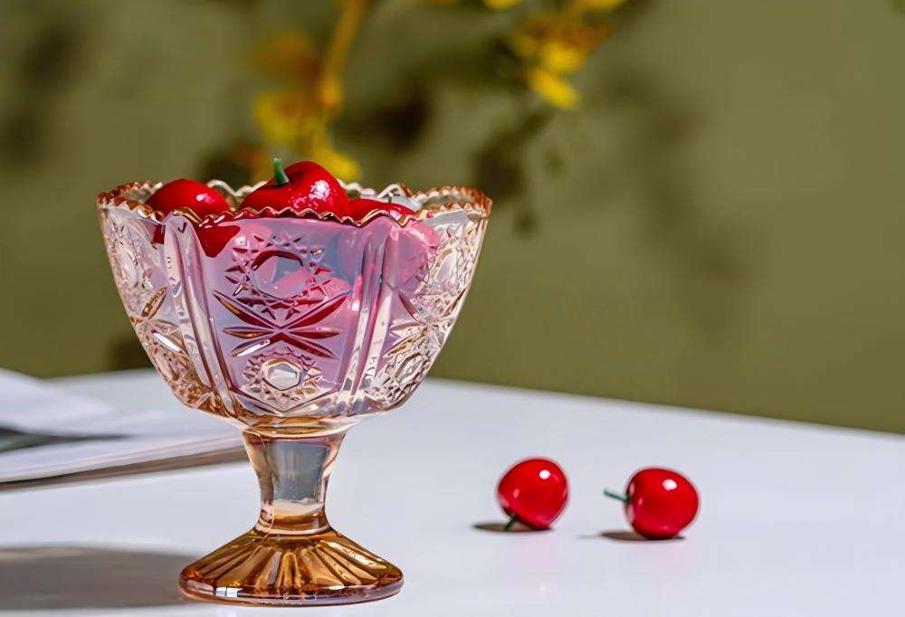 Two Elegant Machine-Made Ice Cream Cups in Sunflower and Pineapple Embossed Patterns (7)
