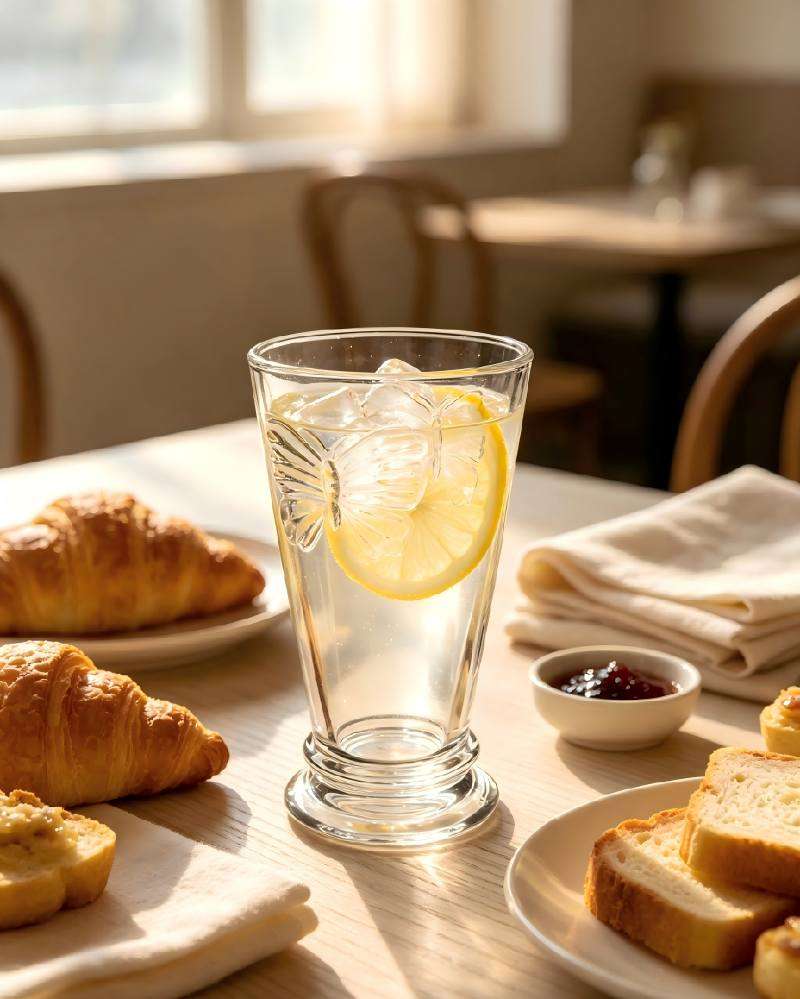 3 Styles Ultra-White Soda-Lime Glass Cups with Embossed Butterfly Pattern (2)