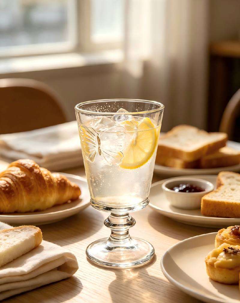 3 Styles Ultra-White Soda-Lime Glass Cups with Embossed Butterfly Pattern (3)