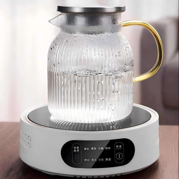 Bestselling Premium Borosilicate Glass Water Pitcher with Vertical Embossed Patterns & 304 Stainless Steel Lid (10)