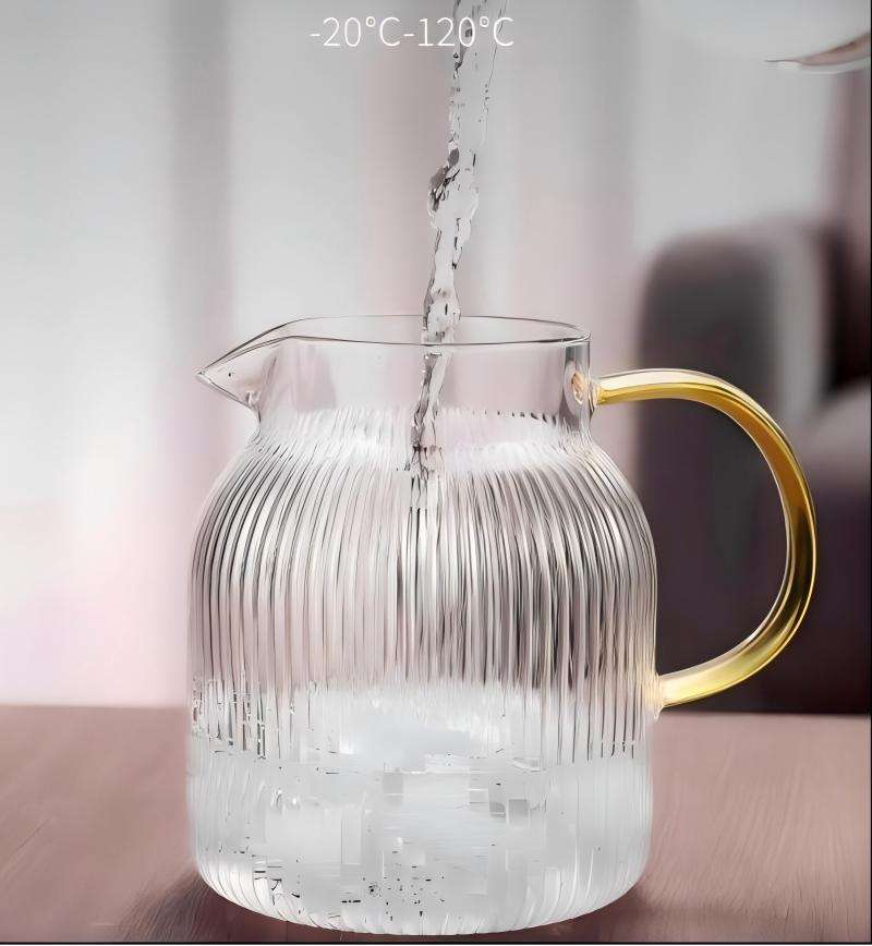 Bestselling Premium Borosilicate Glass Water Pitcher with Vertical Embossed Patterns & 304 Stainless Steel Lid (11)