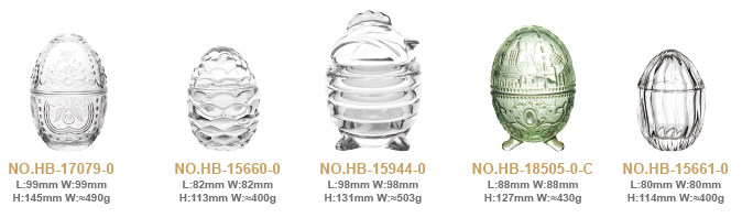 Exquisite Easter Egg Candy Jars with Decorative Emboss Patterns (1)