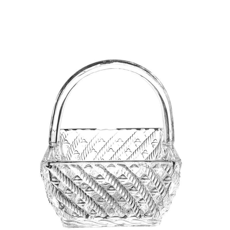Super White Glass Easter Baskets, Half Handmade Woven Texture, 3 Shapes Available