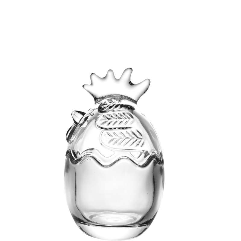 Rooster Shaped Easter Egg Candy Jars Crafted from Super White Soda-Lime Glass