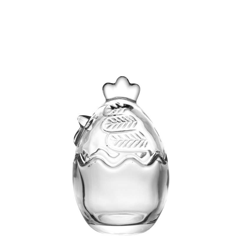Chick Shaped Easter Egg Candy Jars Crafted from Super White Soda-Lime Glass