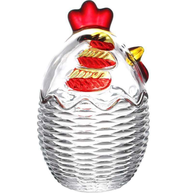 Chick Shaped Easter Egg Candy Jars Crafted from Super White Soda-Lime Glass