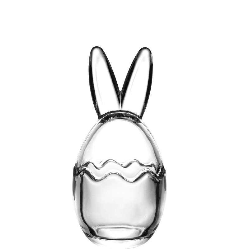 Easter Egg Candy Jars with long rabbit ears Crafted from Super White Soda-Lime Glass