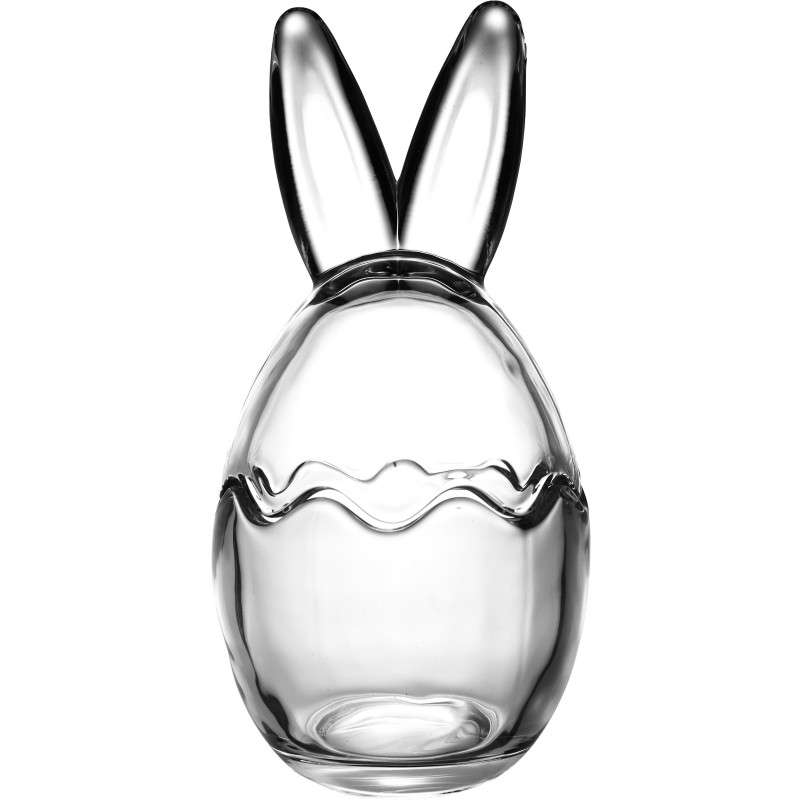 Easter Egg Candy Jars with long rabbit ears Crafted from Super White Soda-Lime Glass