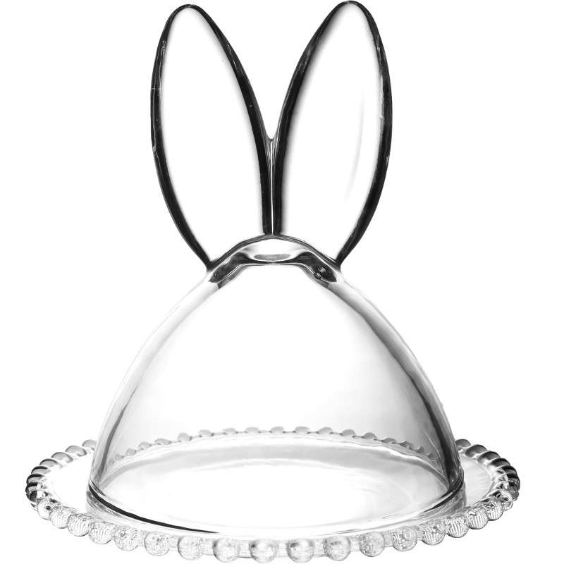 Easter Egg Candy Jars with long rabbit ears Crafted from Super White Soda-Lime Glass