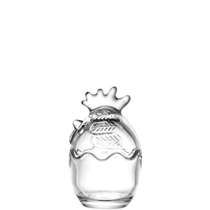 Rooster Shaped Easter Egg Candy Jars Crafted from Super White Soda-Lime Glass