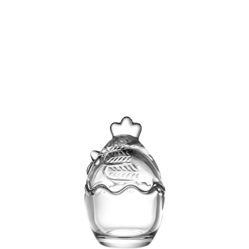 Chick Shaped Easter Egg Candy Jars Crafted from Super White Soda-Lime Glass
