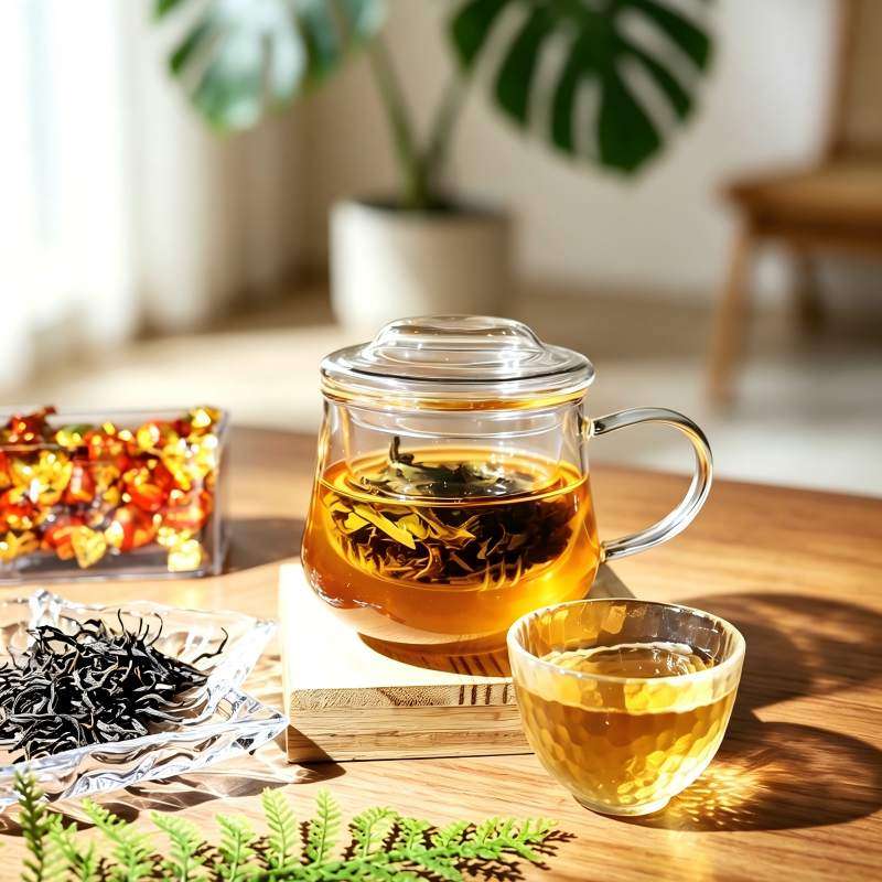 Heat-Resistant High Borosilicate Glass Pots with Built-In Glass Infuser, Multiple Styles & Capacities, Ideal for Tea & Coffee (1)