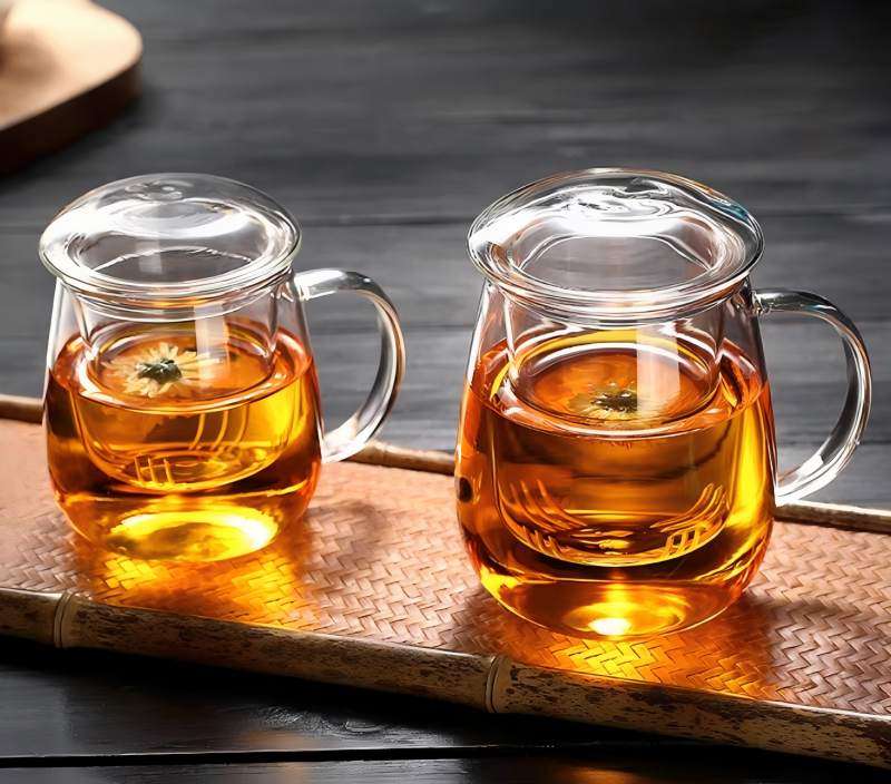 Heat-Resistant High Borosilicate Glass Pots with Built-In Glass Infuser, Multiple Styles & Capacities, Ideal for Tea & Coffee (5)