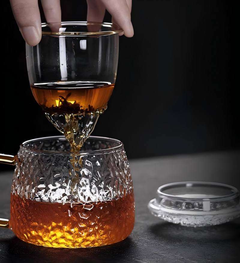 Heat-Resistant High Borosilicate Glass Pots with Built-In Glass Infuser, Multiple Styles & Capacities, Ideal for Tea & Coffee (6)