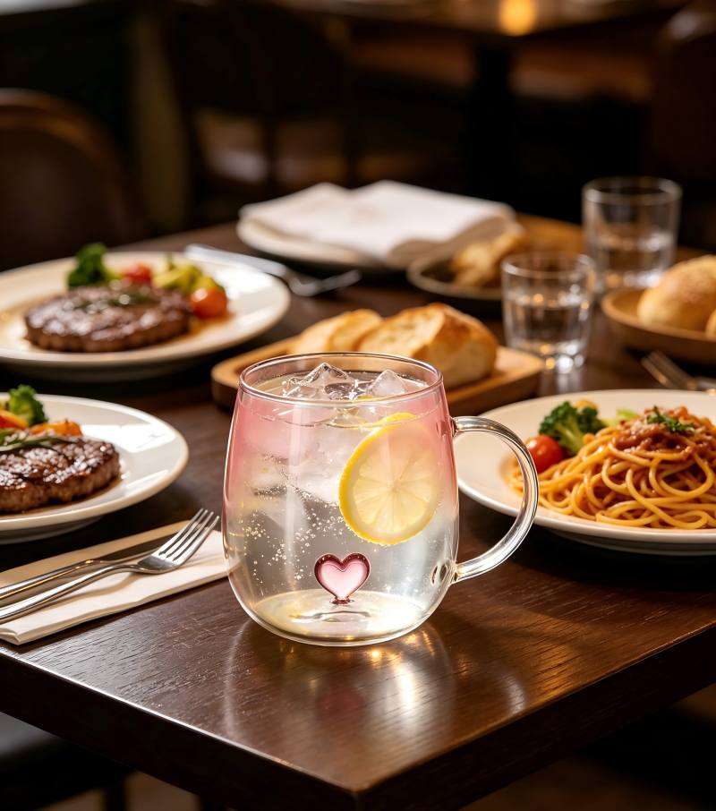 Lovely High Borosilicate Glass Cups with Heart-Shaped Inner Linings & Gradient Spray Coating (9)