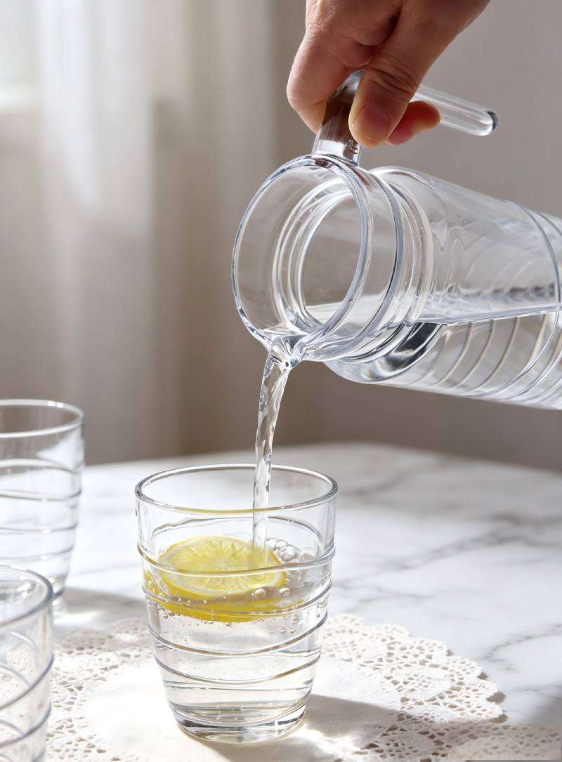 Machine-Made Soda-Lime Glass Drinkware Set, Wavy Texture Series (2)