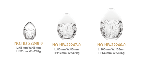 Super White Soda-Lime Glass Easter Egg Candy Jars with Rabbit Relief Patterns (1)