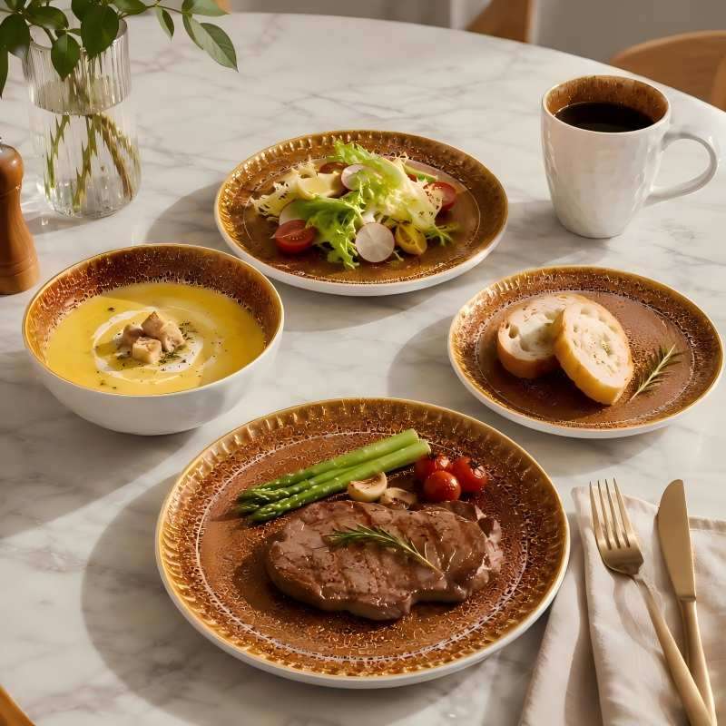 Amber Speckled Glazed Stoneware Set (1)