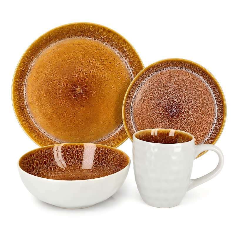 Amber Speckled Glazed Stoneware Set (2)