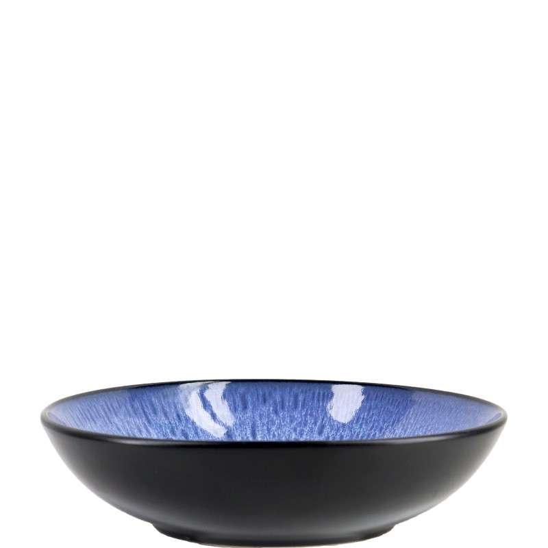 Black‑Blue Ombre Glazed Stoneware Set (4)
