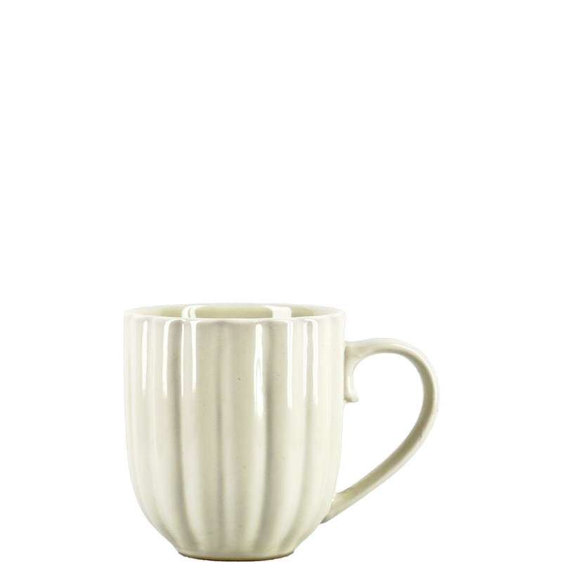 Ivory‑White Glazed Stoneware Set with Ruffled Textures (2)