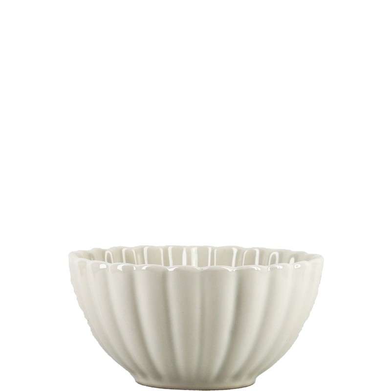 Ivory‑White Glazed Stoneware Set with Ruffled Textures (3)