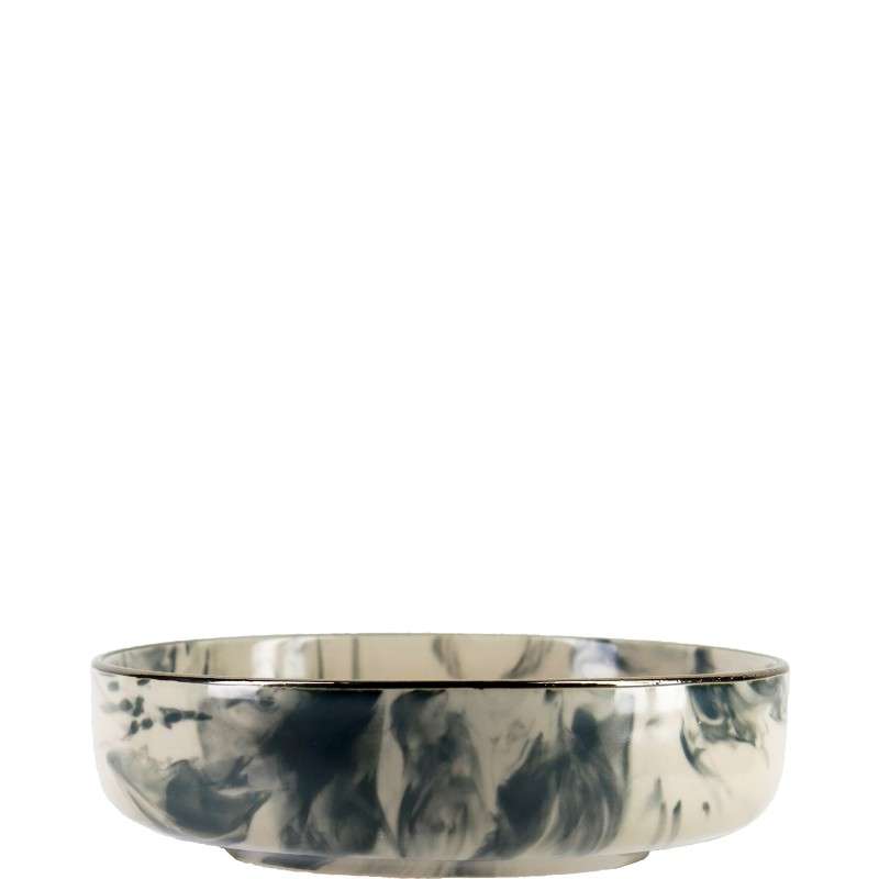 Marble‑Effect Glazed Stoneware Set (4)