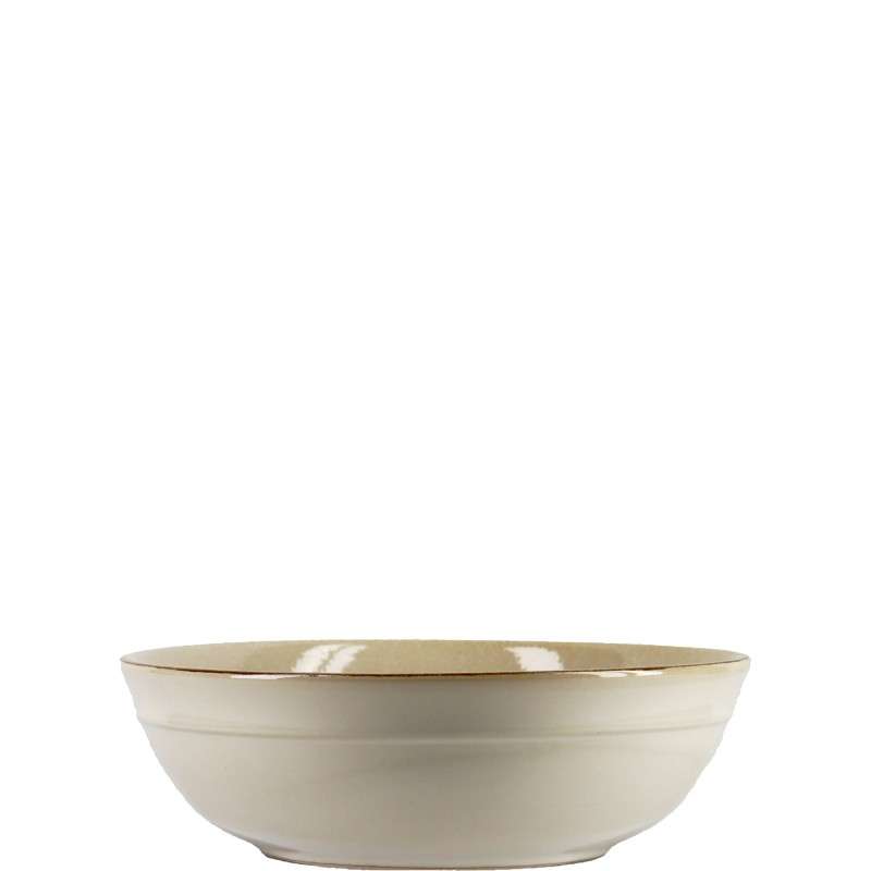 Off‑White Glazed Stoneware Set (2)