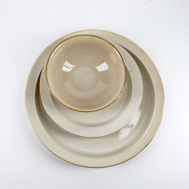 Off‑White Glazed Stoneware Set (5)