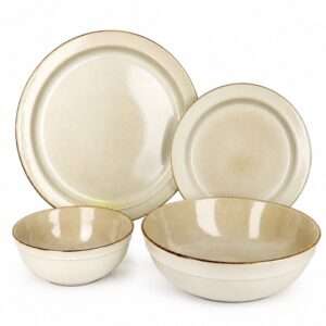 Off‑White Glazed Stoneware Set (7)