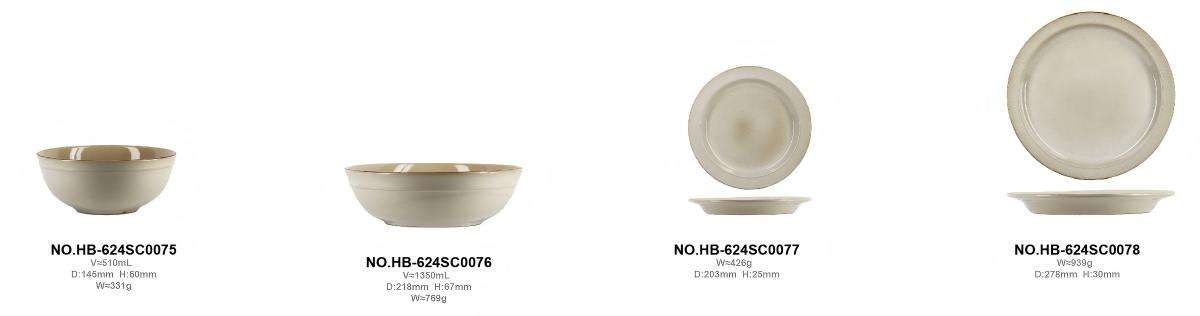 Off‑White Glazed Stoneware Set (8)