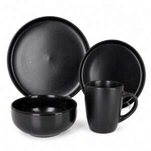 Solid Black Matte Stoneware Set (7)